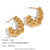 Fashion Triangle Circle Geometric Heart Stainless Steel 18K Gold Plated Earrings