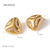 IG Style Heart Stainless Steel 18K Gold Plated Earrings