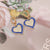 Women Fashion Heart Alloy Oil Dripping Earrings