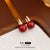 Luxurious Stripe Quadrilateral Round Leaf Bowknot Geometric Heart Droplet Copper Oil Dripping Earrings