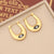 Expressive Eye Geometric Stainless Steel Oil Dripping Earrings