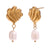 Fashion Wave Shell Geometric Stainless Steel 18K Gold Plated Stud Earrings