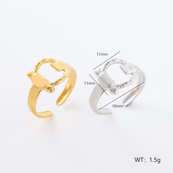 Retro Vintage Women Retro Vintage Geometric Stainless Steel Electroplating Rings