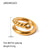 IG Style Twisted Stainless Steel 18K Gold Plated Rings