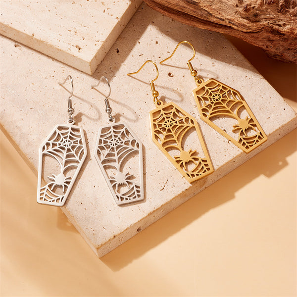 Fashion Hexagon Stainless Steel Electroplating Earrings