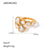 Women IG Style Heart Stainless Steel 18K Gold Plated Rings