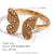 Women Fashion Butterfly Geometric Chinese Zodiac Animal Stainless Steel 18K Gold Plated Rings