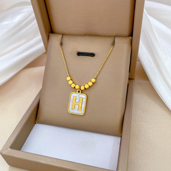 Fashion Chamfered Cube Geometric Titanium Steel Electroplating Necklaces