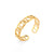 Women Fashion Stripe Geometric Stainless Steel 18K Gold Plated Rings