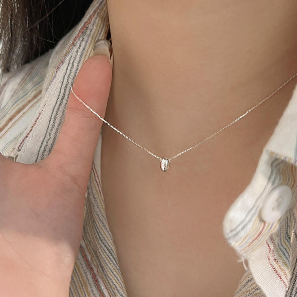 925 Sterling Silver Korean Tulip Geometric Silver Electroplating Necklaces