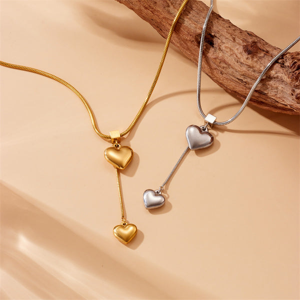 Fashion Chain Heart Stainless Steel Electroplating Necklaces