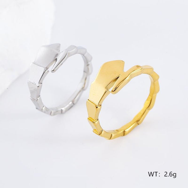 Fashion Snake Chinese Zodiac Animal Stainless Steel Electroplating Rings