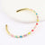 Women Metal Stripe Bohemian Stripe Gold Plating Bangles