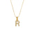 Fashion Round Stripe Number Text Letter Stainless Steel 18K Gold Plated Necklaces