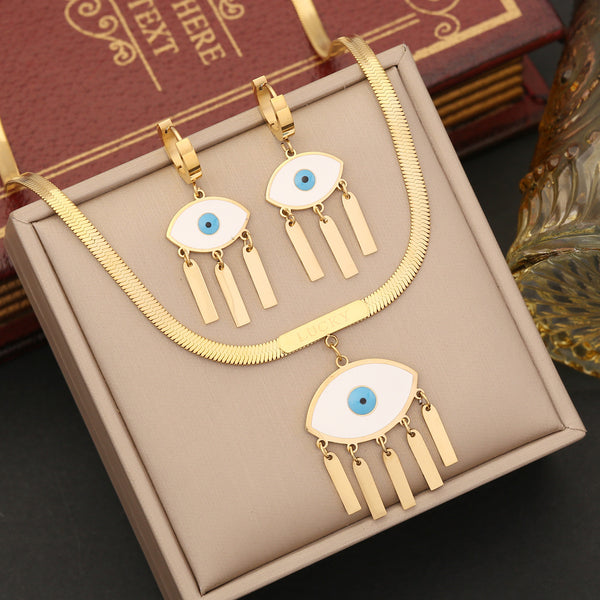 Expressive Eye Stainless Steel Electroplating Necklaces