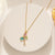 Natural Butterfly Animal Chinese Zodiac Titanium Steel 18K Gold Plated Necklaces