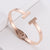 Retro Vintage Women Metal Letter Geometric Stainless Steel Bangles