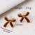 Chic Heart Bowknot Copper Earrings