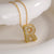 Letter Text Number Stainless Steel 18K Gold Plated Pendant