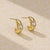 925 Sterling Silver Luxurious Circle Ellipse Geometric Silver Diamond Inlay Stud Earrings