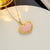 Cartoon Heart Titanium Steel 18K Gold Plated Necklaces