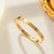 Fashion Retro Script Titanium Steel 18K Gold Plated Bangles