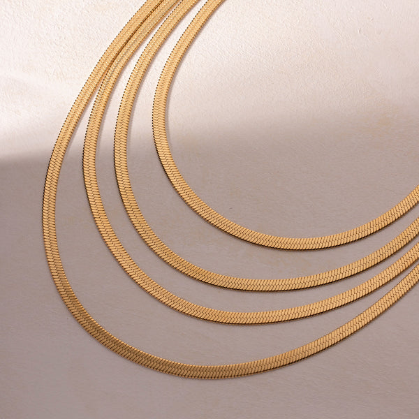 IG Style Stripe Geometric Stainless Steel 18K Gold Plated Necklaces