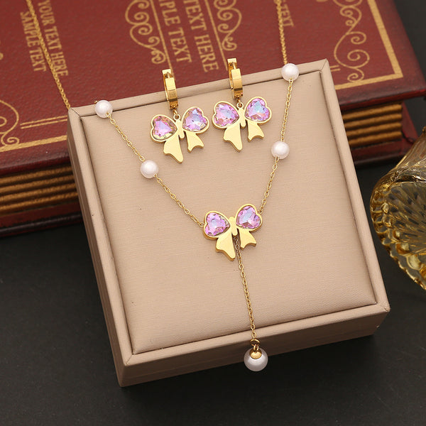 Fashion Bowknot Bowknot Stainless Steel Electroplating Necklaces