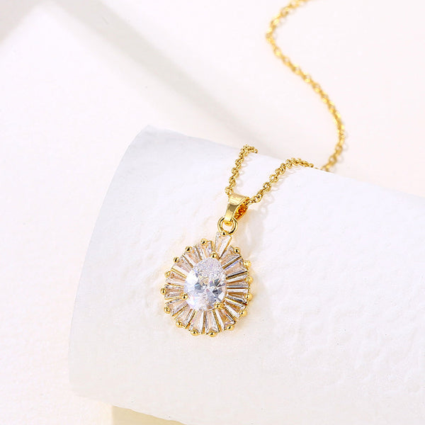 Women Minimalist Geometric Metal Droplet Stainless Steel Electroplating Necklaces