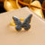 Fashion Butterfly Insect Stainless Steel Electroplating Rings