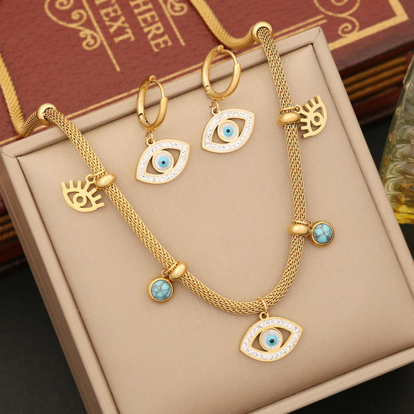 Expressive Eye Stainless Steel Electroplating Necklaces