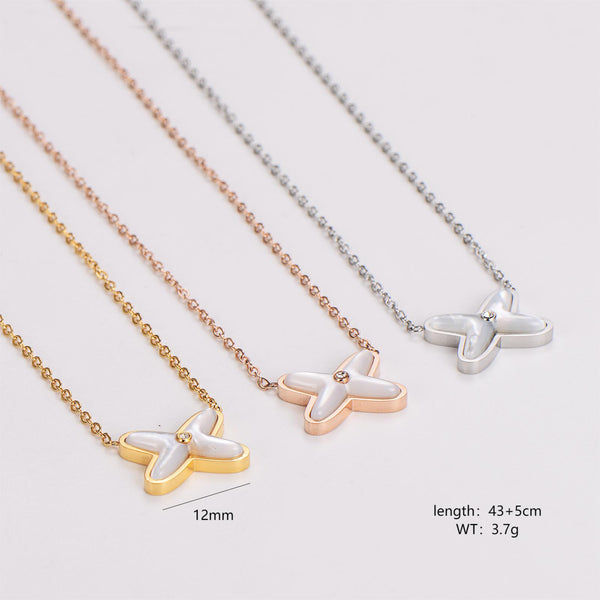 Minimalist Asymmetrical Stainless Steel Electroplating Necklaces