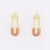 IG Style Women Paperclip Pin Zircon Inlay Stud Earrings