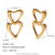 Fashion Heart Stainless Steel 18K Gold Plated Stud Earrings