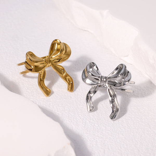 Cute Bowknot Bowknot Stainless Steel Electroplating Rings