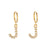 Minimalist Letter Number Text Stainless Steel 18K Gold Plated Earrings