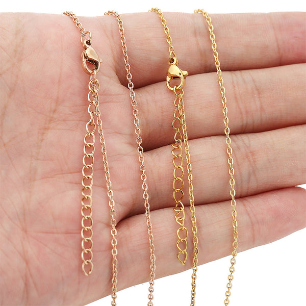 Box Chain Minimalist Rice O-Chain Chain Stainless Steel Electroplating Necklaces