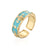 IG Style Women Geometric Copper Inlay Rings