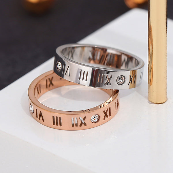 Women Geometric Titanium Steel 18K Gold Plated Rings