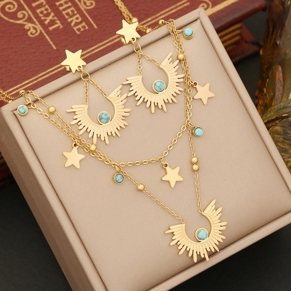 Expressive Star Stainless Steel Electroplating Necklaces