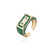 IG Style Women Geometric Copper Inlay Rings