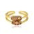 Luxurious Women Droplet Geometric Zircon Zircon Inlay Rings