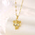 Korean Women Geometric Metal Snowflake Titanium Steel Diamond Inlay Necklaces