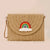 Orange Green Beige Straw Geometric Square Evening Bags