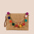 Orange Green Beige Straw Geometric Square Evening Bags