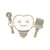 Organ Cool Tooth Shape Metal Fun Badge Sweater Scarf Exquisite Decorative Pin Cartoon Corsage Accessories