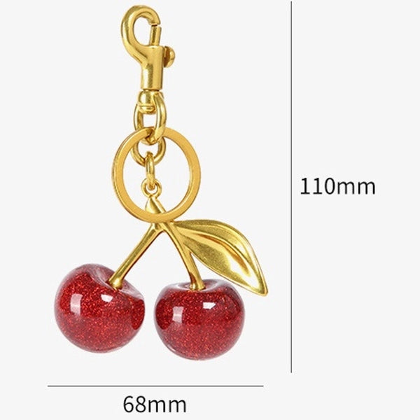 Original Design Cute Cherry Alloy Resin Keychain