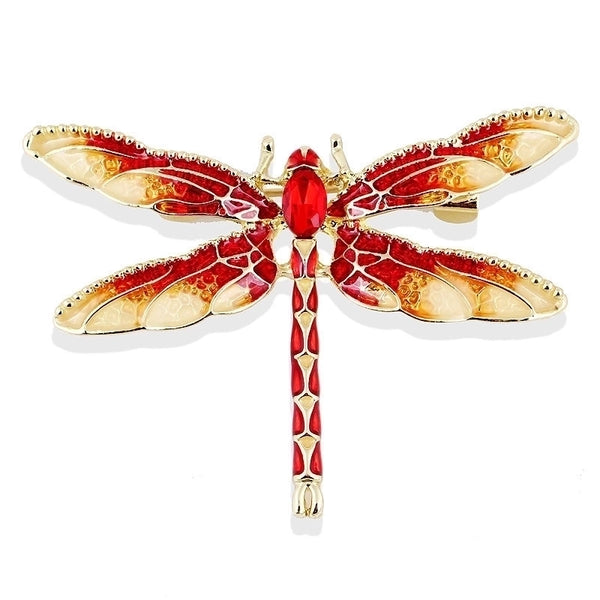 Original Design Pin Dragonfly Alloy Plating Inlay Artificial Gemstones Women's Brooches