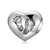 Original Design Simple Style Heart Shape Footprint Whale Sterling Silver Inlay Zircon Jewelry Accessories