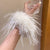 Oversized Feather Large Intestine Hair Band Female Hair Tie Furry Hair Rope Plush Autumn And Winter High Sense Headdress Ponytail Hair Rope